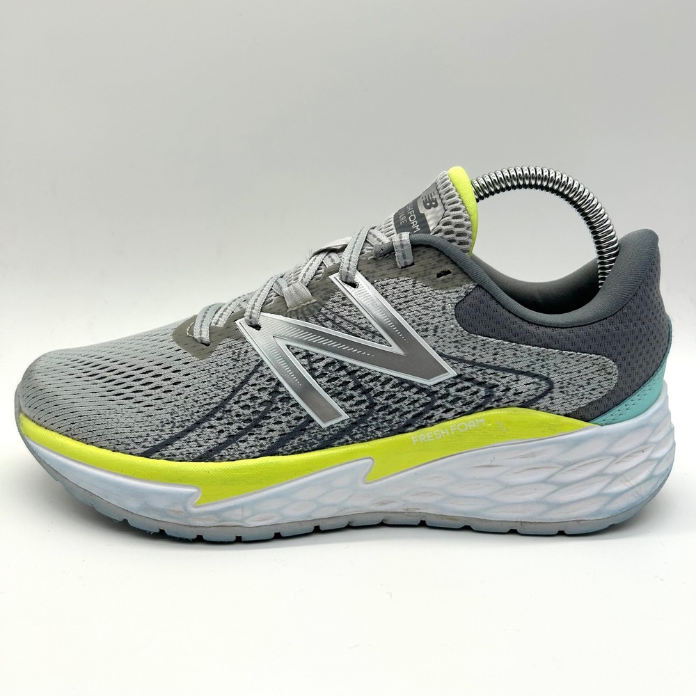 New Balance Fresh Foam Evare V1 Shoes Womens 8B Grey Lime Green Running Sneakers